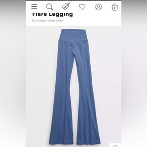 Blue High-Waisted Flare Leggings